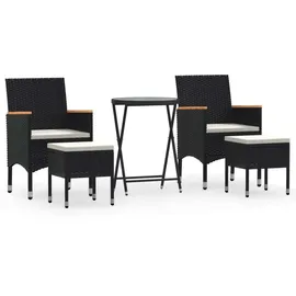 vidaXL Garten-Bistro-Set 5-tlg. Schwarz
