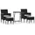 vidaXL Garten-Bistro-Set 5-tlg. Schwarz