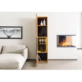 MASSIVMOEBEL24.DE Vitrine Kitzbühel 50 x 43,5 x 204 cm Schwarz
