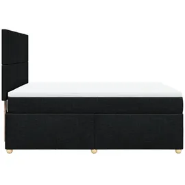 vidaXL Boxspringbett mit Matratze Schwarz 140x200 cm Stoff