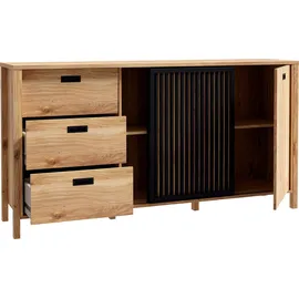 Forte Jytana Sideboard 174,8 x 40,2 x 91,5 cm schwarz