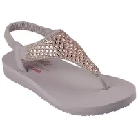 SKECHERS Sandale SKECHERS "MEDITATION-ROCKSTAR", Damen, Gr. 40, grau (taupe),