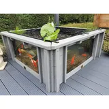 Clear View Garden Aquarium Lotus Gartenteich, quadratisch mit Fenstern