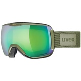 Uvex downhill 2100 CV planet - Skibrille für Damen und Herren - konstraststeigernd - beschlagfrei - croco mat, mirror green s2