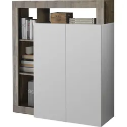 Highboard INOSIGN "Hamburg", braun (weiß, pero), B:108cm H:126cm T:42cm, Sideboards, Breite 108 cm