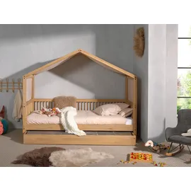Home Affaire Hausbett HOME AFFAIRE "Eiche massiv geölt, Made in Europe, langlebige Qualität", braun (eiche natur geölt, eiche natur geölt, eiche natur geölt), B:97,5cm H:170cm L:207,5cm, Textilhimmel 100% Baumwolle, Betten, Liegefläche 90x200 cm, inkl.