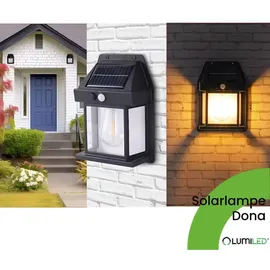 Lumiled Solar Wandleuchte Solarlampe Außenwandlampe mit Bewegungsmelder Warmweiß 3000K Außen Sicherheitslampe Gartenleuchte Wegbeleuchtung IP44