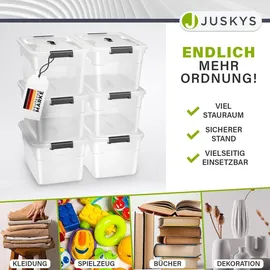 Juskys Aufbewahrungsbox 30 l 6-tlg. transparent/weiß