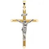 JOBO Kreuzanhänger Kreuz Kruzifix mit Korpus und Inschrift INRI 38 mm, 8 Karat 333 Gold bicolor gelb|goldfarben