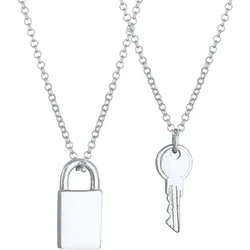 Elli Partnerkette Schloss Schlüssel Liebe 925er Silber 50 Damen 