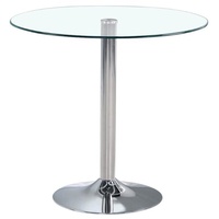 Runder Tisch aus gehärtetem Glas, Kleiner runder Tisch, runder Tisch, Besprechungstisch, Gästetisch, Heim-Esstisch, Couchtisch (Glas)(Size:80 * 80 * 80,Color:Glas)