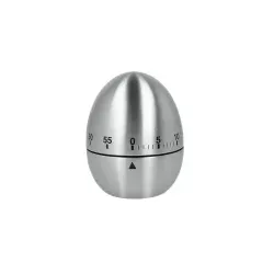 Metaltex Küchentimer, Inox, Praktische Küchenstopuhr in Eiform, 1 Stück