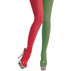 Rot-grüne Strumpfhose für Damen - M-L