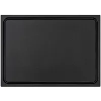 morleos Muvell Schneidebrett Kunststoff HDPE500 | Schwarz 35x25x2 cm | Schneidbrett | Gastro Profi BBQ & Bar Küchenbrett | 1 Seite mit Saftrinne |