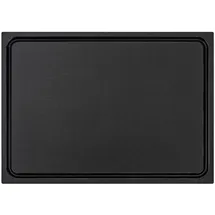 morleos Muvell Schneidebrett Kunststoff HDPE500 | Schwarz 35x25x2 cm | Schneidbrett | Gastro Profi BBQ & Bar Küchenbrett | 1 Seite mit Saftrinne |