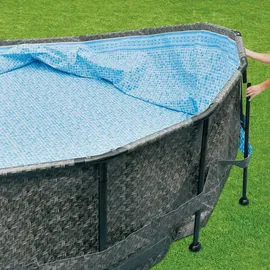 Summer Waves Elite Frame Pool 549 x 132 cm Rattan-Optik grau
