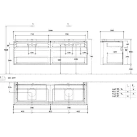 Villeroy & Boch Legato Waschtischunterschrank B677 & Villeroy&boch