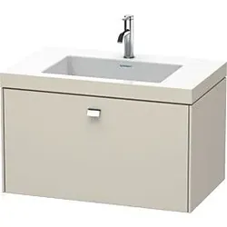 Duravit Brioso c-bonded Waschtisch mit Unterbau BR4601N9191, 80x48cm, Taupe, ohne Hahnloch