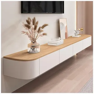 KSYGINXD 180cm TV Schrank, TV Lowboard Mit 2 Schubladen, 1 Klappe,TV Board Hängend, Fernsehschrank Für Das Wohnzimmer, Massivholz, Komplett Montiert