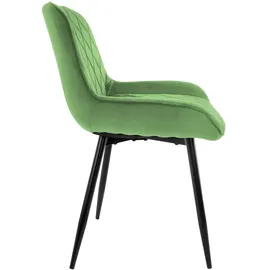 ML-Design 6er Set Esszimmerstühle Salbei Sitzfläche aus Samt Metallbeine,