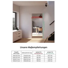 Inova Loft satiniert links 83,4 x 197,2 cm schwarz