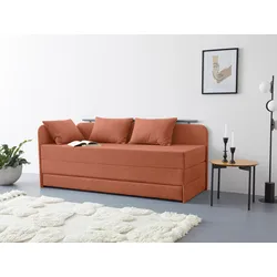 Polsterliege MAINTAL "Diana", orange (terra), B:84cm, Komplettbetten, mit Stauraum