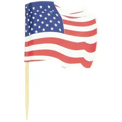 MONOUSO - Holzspieße Flagge "USA" 6,5cm (144 Stück)