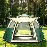 Zelt 3-4 Perosonen Camping Zelt Pop Up Zelt Automatisches Campingzelt mit Vorzelt Fenster, Wasserdicht Sonnenschutz Zelte für Camping, Familien, Wandern, Backpacking