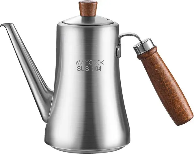 Maxcook 304 Edelstahl Olivenöl-Dispenser & Küchen-Krüger (33,8 Unzen/1000 ml) - Leckdichter Ölbehälter - Buchenholzgriff