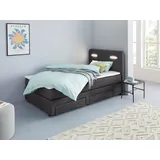 INOSIGN Boxbett »Luan«, Schubkästen, LED-Beleuchtung und Topper, in Breite 120 cm und 180 cm, grau