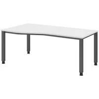 Bümö Schreibtisch Weiß, Nachbildung, Rechteckig, 180x74x100 cm FSC Mix,