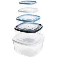 QILZO 5er-Set Frischhaltedosen mit Deckel, 220–2000 ml, BPA-frei, Kunststoff, mikrowellengeeignet, spülmaschinenfest, gefriergeeignet, Vorratsdosen, Gefrierdosen, Aufbewahrungsbox Küche