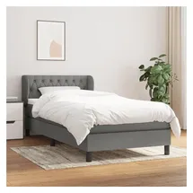 vidaXL Boxspringbett 100 x 200 cm Dunkelgrau