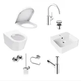 Lenz Gästebad-Set 'Perfect Fit' weiß/chrom 8-teilig