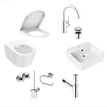 Lenz Gästebad-Set 'Perfect Fit' weiß/chrom 8-teilig