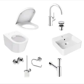 Lenz Gästebad-Set 'Perfect Fit' weiß/chrom 8-teilig