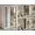 MKS Schiebetürenschrank DIANA 150 x 216 x 61 cm Weiß/Schwarz