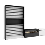 SKRAUT HOME WOHNWAND Elektrokamin, weiß, schwarz, 260/35/186cm