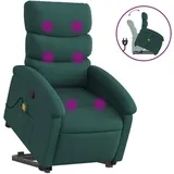 vidaXL Massagesessel mit Aufstehhilfe Stoff 92 x 99,5 x 0 cm Dunkelgrün