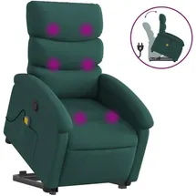 vidaXL Massagesessel mit Aufstehhilfe Stoff 92 x 99,5 x 0 cm Dunkelgrün