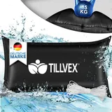 tillvex tillvex® Poolkissen Winter XXL 200x400cm schwarz Luftkissen inkl. Reparaturkit Winterkissen mit Sicherheitsventil Poolpolster Pool Abdeckung Kissen Doppelnaht
