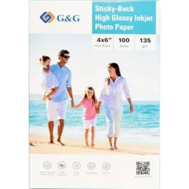 G&G 135GSM-4X6-100 Fotopapier (selbstklebend) 135 g/m2 100St.