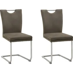 Esszimmerstuhl NIEHOFF SITZMÖBEL "Top Chairs", braun (savannah), Microfaser, Campo savannah, Stühle, Griff im Rücken, 2er-Set, in 6 Farben