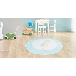 Kinderteppich ARTE ESPINA "Bambini 100", grün (mint), H:5mm Ø:160cm, Polyester, Teppiche, Fantasievoll bedruckter Kinderteppich, angenehme Haptik