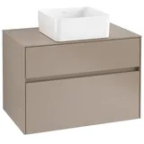 Villeroy & Boch Villeroy und Boch Collaro Waschtischunterschrank C03700VM 80x54,8x50cm, Waschtisch mittig, taupe