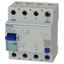 Doepke FI-Schutzschalter DFS 4 063-4/0,03-A, 63A, 30mA, 4-polig, Typ A, N rechts