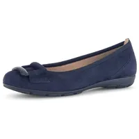 Gabor Ballerina, Businessschuh, Halbschuh, Schlupfschuh, komfortabler Elastikeinfass, Gr. 38,5, nachtblau, - Blau