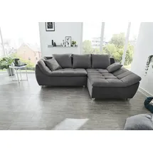 Jockenhöfer GRUPPE Genua L-Form, B: 250 cm", Microfaser-Struktur fein Ottomane beidseitig montierbar grau/dunkelgrau
