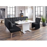 exxpo - sofa fashion Costa 197 x 92 x 265 cm Kunstleder langer Schenkel rechts schwarz
