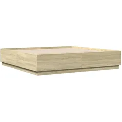 vidaXL Bettgestell mit LED Sonoma-Eiche 180x200cm Holzwerkstoff